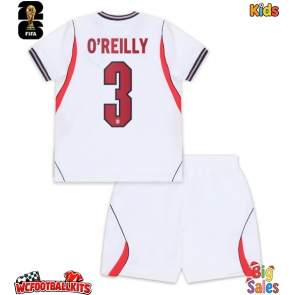 England Nico O'Reilly #3 Replica Home Stadium Kit for Kids World Cup 2026 Short Sleeve (+ pants)